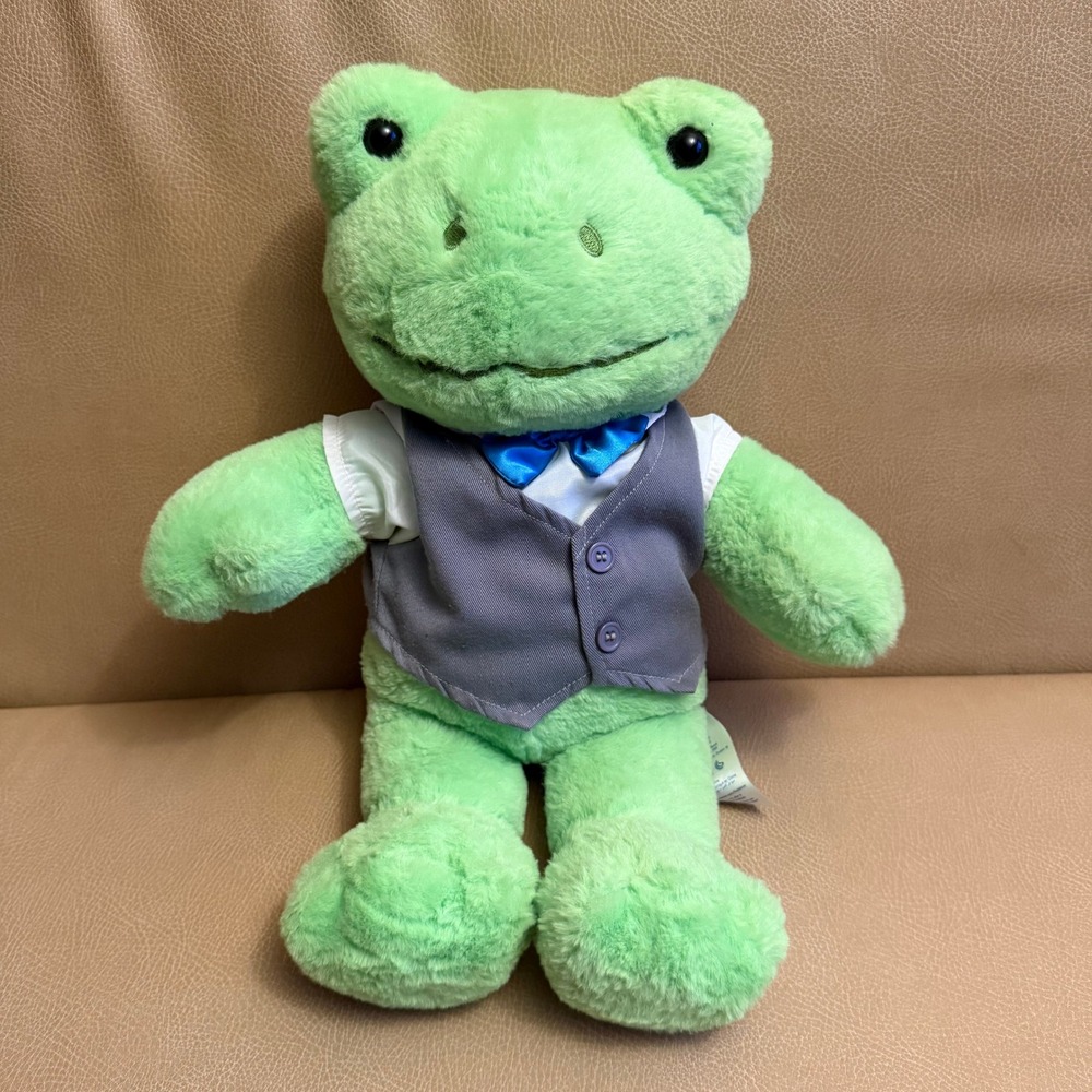 Build-A-Bear Workshop Spring Green‎ Frog Plush Dapper Suit Vest Bow Tie 16 inch